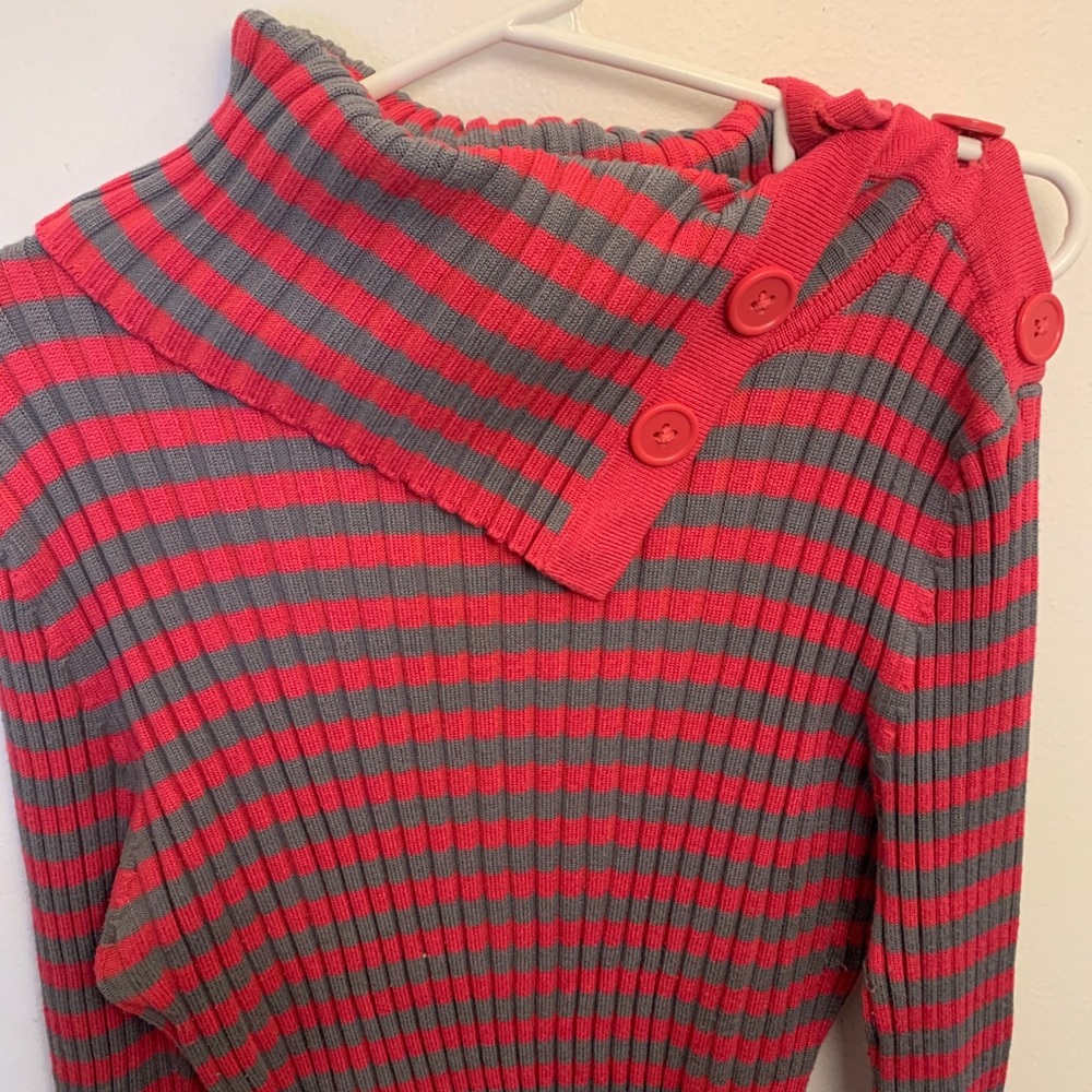 Shoulder Button Turtleneck Sweater
